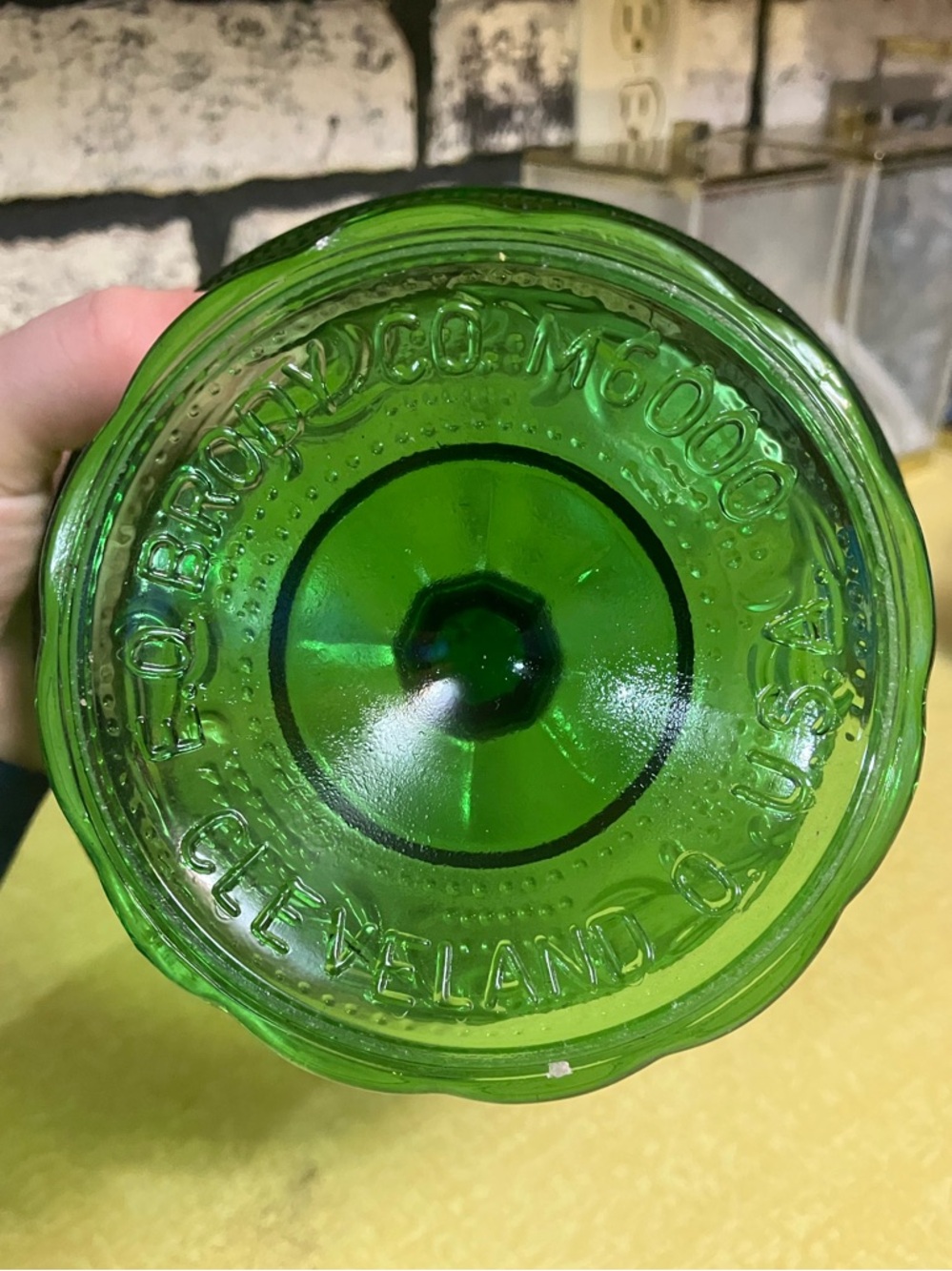 Vintage Green Depression Glass Dish - Picture 3 of 3